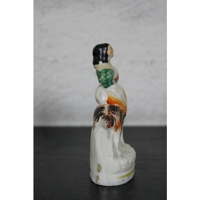 19th Century Antique English Staffordshire Porcelain Figurine Girl Riding a Goat For Sale - Image 5 of 12