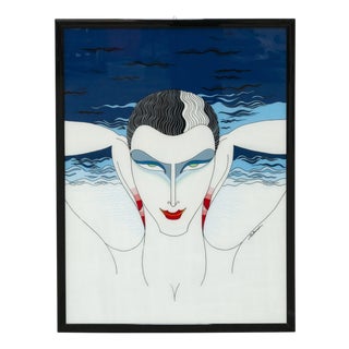 Fausto Salomoni, Mystery, 1980s, Painting on Glass For Sale