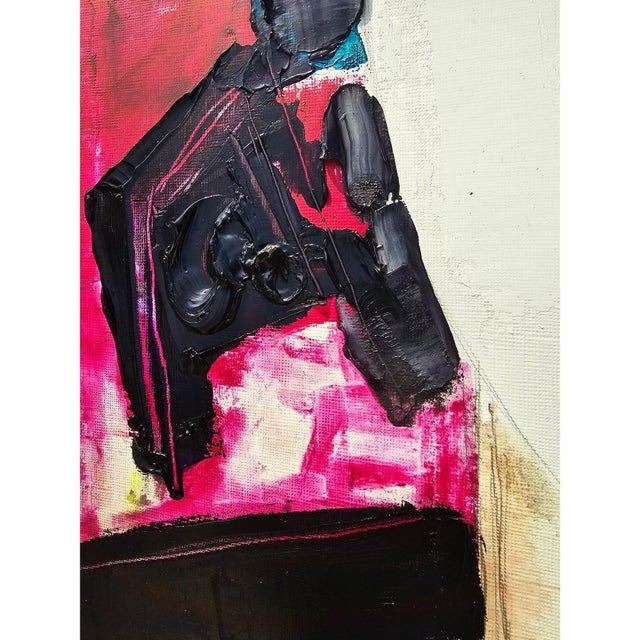 2020s Abstract Figurative Original Oil Painting 'Portrait of a Woman' | Unframed For Sale - Image 5 of 12