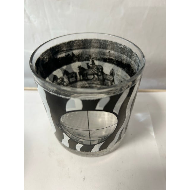 Tribal 1980s Big Game Animal Print Glasses- Set of 7 For Sale - Image 3 of 8