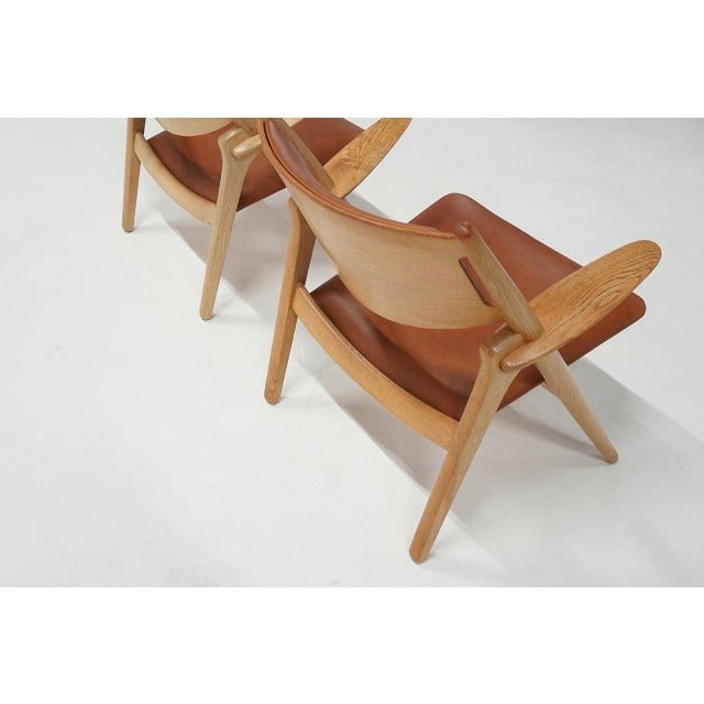 Vintage CH28 Sawbuck Lounge Chairs by Hans J. Wegner for Carl Hansen, 1960s, Set of 2 For Sale - Image 6 of 11