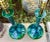 Vintage 1960s Ceramic Drip Glazed Green Blue Brass Table Lamps - a Pair For Sale - Image 12 of 12
