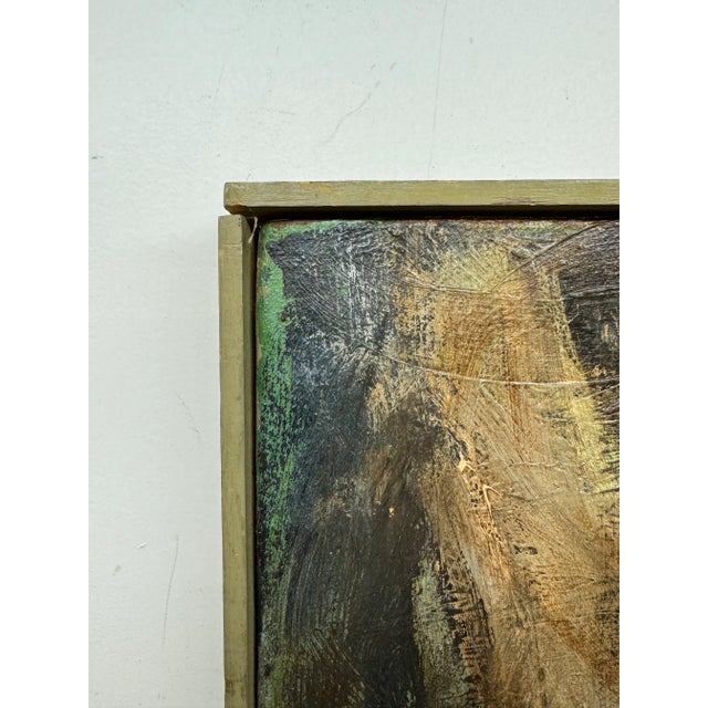 Mid century abstract, painting No visible signature Oil on canvas 24 x 40 unframed, 24.75 x 40.75 framed