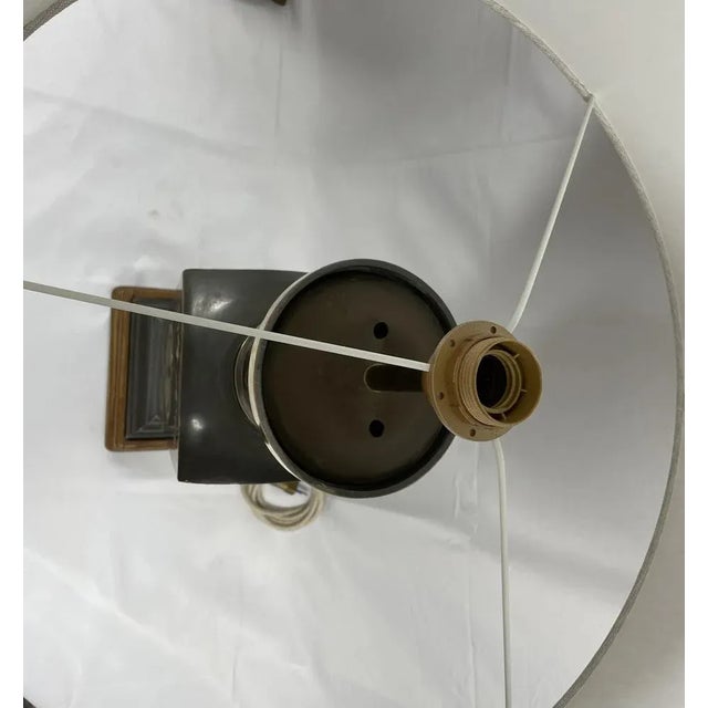 Metal Lamps with Brass Applications on Wooden Bases, 1970s For Sale - Image 12 of 13