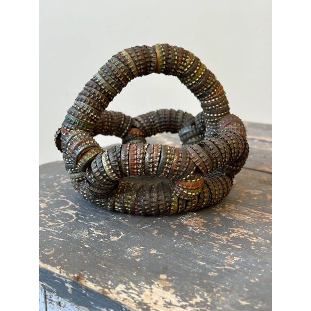 Vintage Folk Art Bottle Cap Sculptural Basket, Circa 1930s/40s For Sale - Image 4 of 12