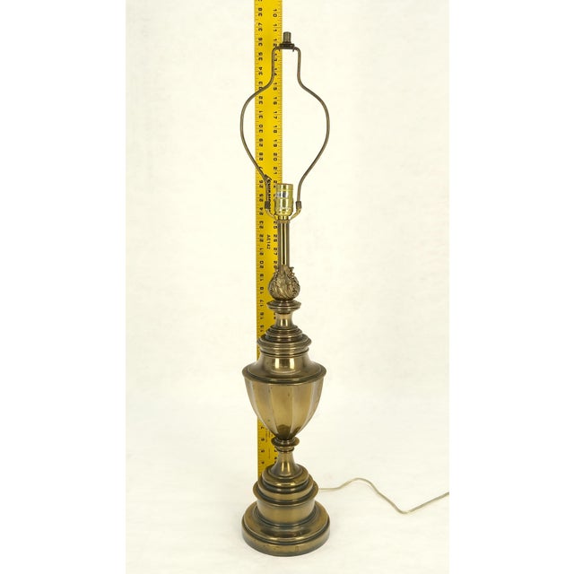 Mid Century Modern c1970s Brass Vase Cup Shape Table Lamp For Sale - Image 10 of 10
