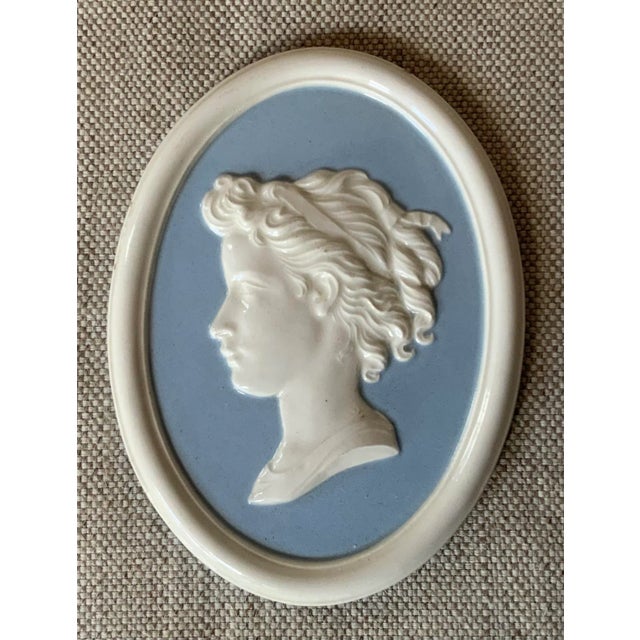 1920s Neoclassical Grecian Goddess Porcelain Lozenge - Wedgwood Style For Sale - Image 9 of 9