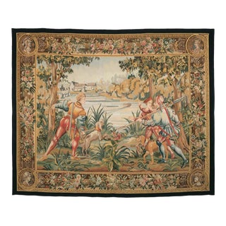 La Chasse en Foret Handwoven Tapestry - 160 X 198 Cm (5'3" X 6'6") - Requires Rod Size 5 For Sale