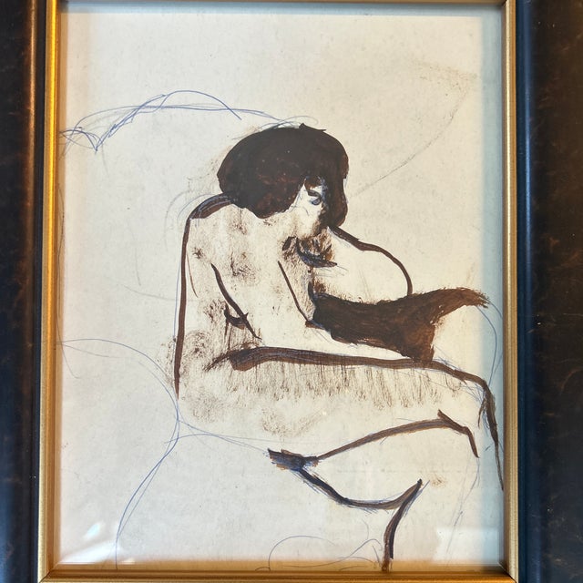 1970’s original abstract expressionist female nude figure painting / drawing. Measures 8x10 or 13x15 framed. Check out my...
