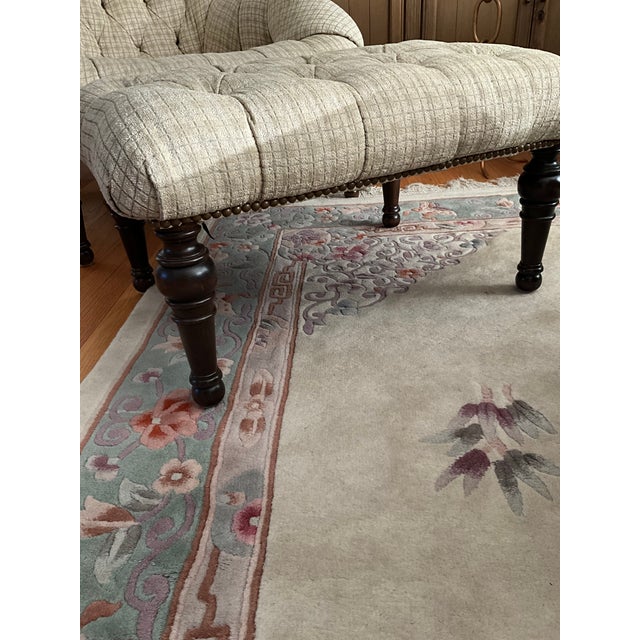 Stickley Stickley Leopold’s Tufted Chair & Ottoman Set in Cherry Wood With Antiqued Nailhead Trim For Sale - Image 4 of 10