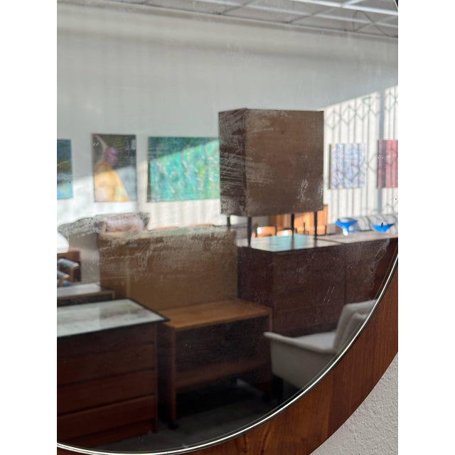 Danish Teak Round Wall Mirror Mid-Century Modern 1960s For Sale - Image 9 of 10
