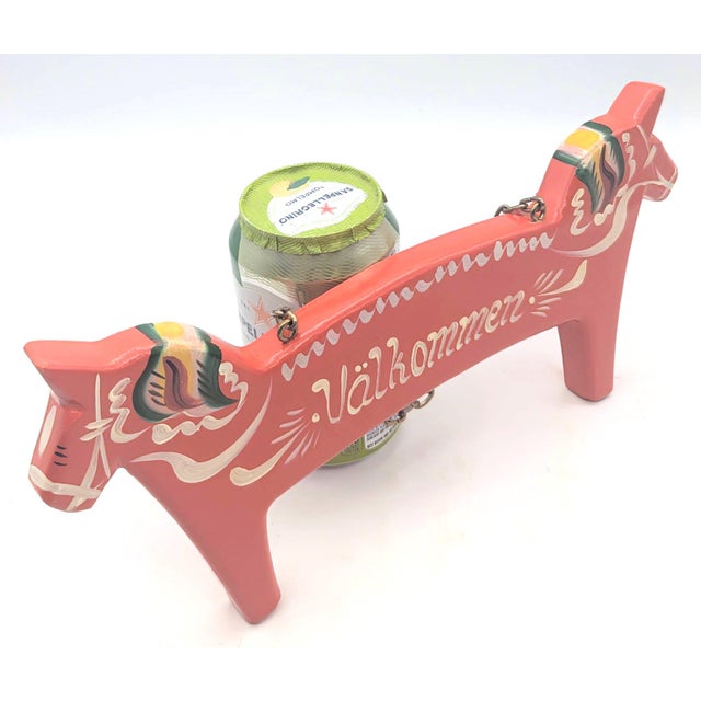 Swedish Folk Art: Handcrafted Dala Horse Welcome Sign For Sale In Miami - Image 6 of 8