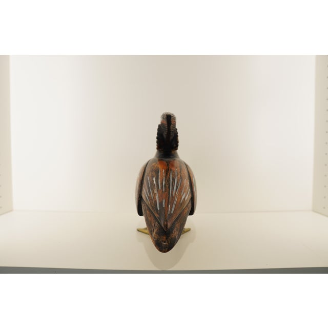 1960s Standing Hand-Painted Wooden Bird Decorative Sculpture For Sale - Image 13 of 16