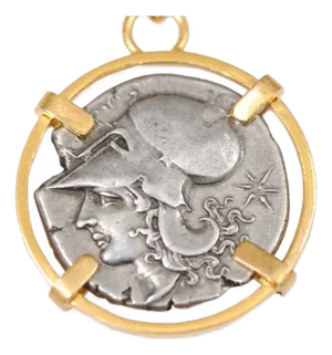 Antique Silver Corinthian Stater of Athena W Pegasus on the Back