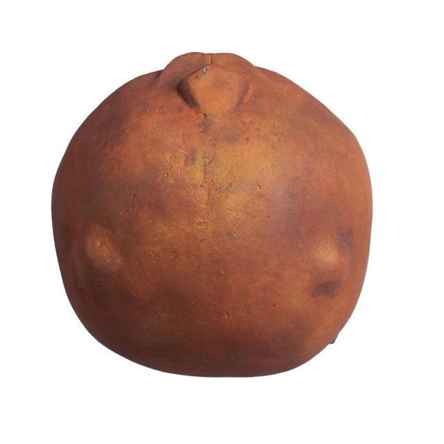 Contemporary Mr. Wilfred Terra Cotta Sculpture on Aluminum Pillar For Sale - Image 3 of 10