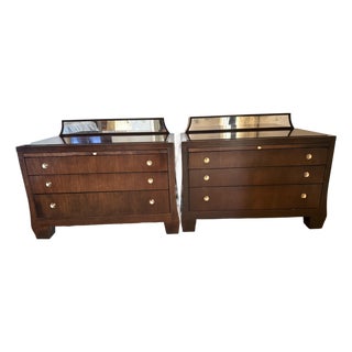 1990s Barbara Barry Tuxedo Nightstands, 2 Pieces For Sale