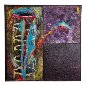 Juan Suarez, Large Spanish Contemporary Juan Suarez Abstract Bold Painting Triptych Group 1988