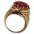 1960s 14K Gold and Pave Rubies Bombe Cocktail Ring For Sale - Image 4 of 8
