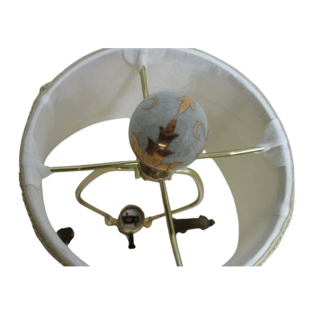 Italian 1980s Porcelain Gold Gilt Italian Regency Table Lamp Light Jardiniere B For Sale - Image 3 of 10