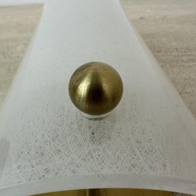 White Vintage Acrylic and Brass Wall Lamp, 1970s For Sale - Image 8 of 17