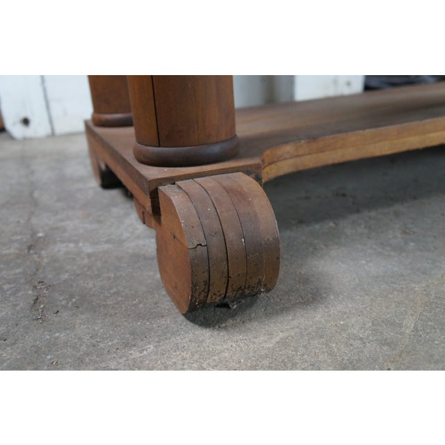 Early 20th Century Antique American Arts & Crafts Mission Style Library Table Office Writing Desk For Sale - Image 5 of 12