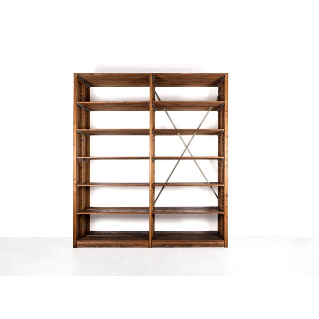 Beige Large Modular Pine Wall Unit, 1920s For Sale - Image 8 of 18