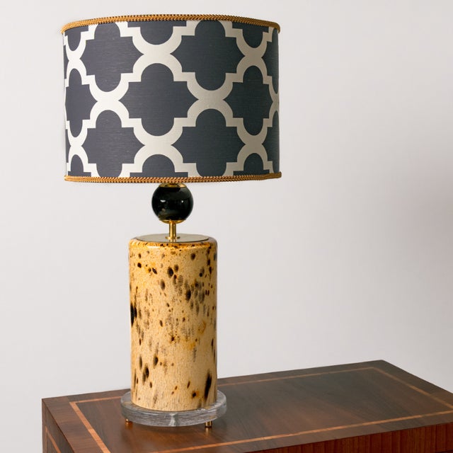 Speckled Murano Glass Lamps in Amber and Black Tones, 1980s, Set of 2 For Sale - Image 6 of 6