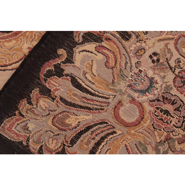 Textile Art Nouveau 1990's Pak-Persian Black/Taupe Wool Rug - 6'2'' X 9'3'' For Sale - Image 7 of 9