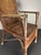 Art Deco Wabi Sabi Colonial Rattan and Faux Leather Oil Cloth Armchair, 1920s For Sale - Image 6 of 18