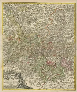 Antique Map of the Lower Rhine Region, Germany