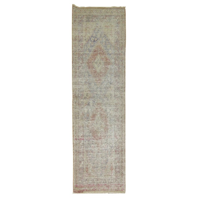 Rare Shabby Chic Late 19th Century Wool Narrow Khotan Runner For Sale - Image 15 of 18