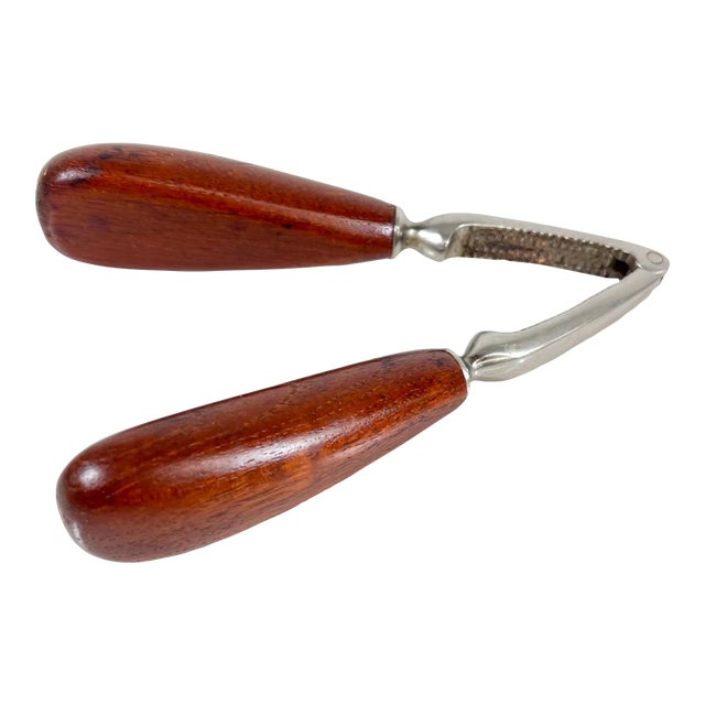 1960s Modern Bar Tool Nutcracker Fat Teak Wood Handle For Sale