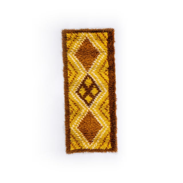 Vintage Scandinavian Hand Knotted Rya Rug For Sale - Image 5 of 5