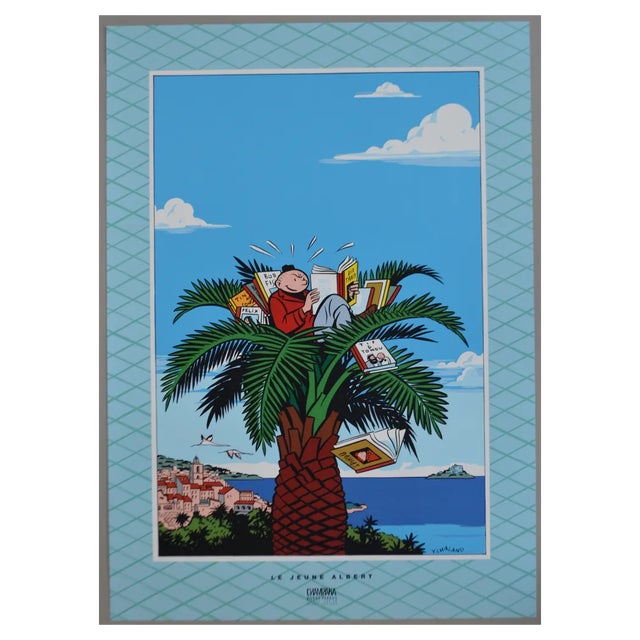 Yves Chaland, Le Jeune Albert en vacances, 1992, Screen Printing For Sale