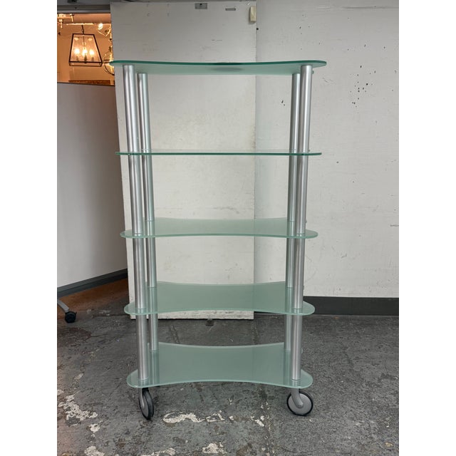 Design Plus Gallery presents a Glass Shelving Cart by Gallotti & Radice from the Late 20th Century. A completely...