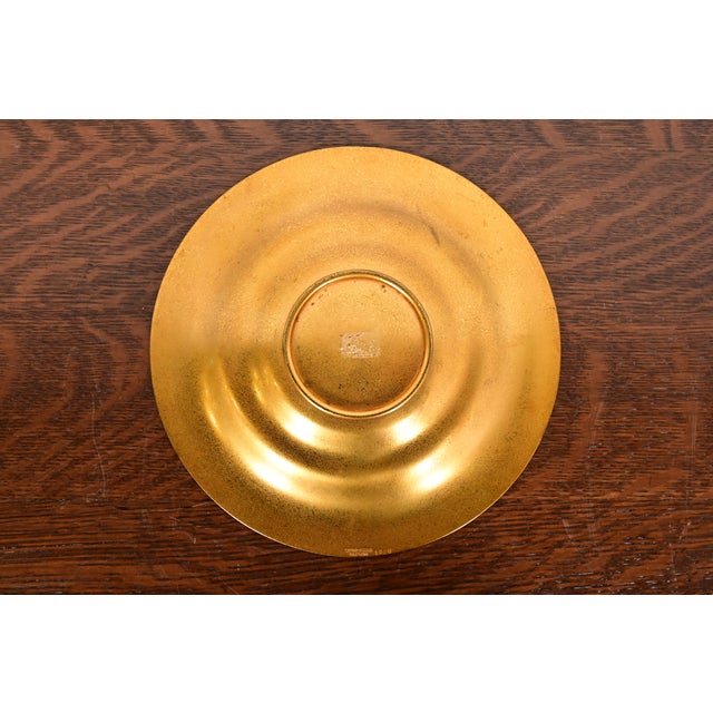 Metal Tiffany Studios New York Bronze Doré Plate or Shallow Bowl For Sale - Image 7 of 9