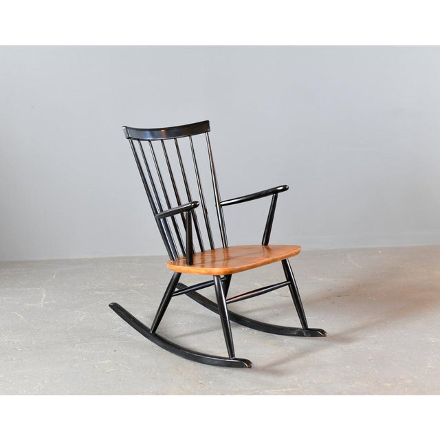 Ilmari Tapiovaara Mid-Century Modern Rocking Chair by Ilmari Tapiovaara, 1950s For Sale - Image 4 of 11