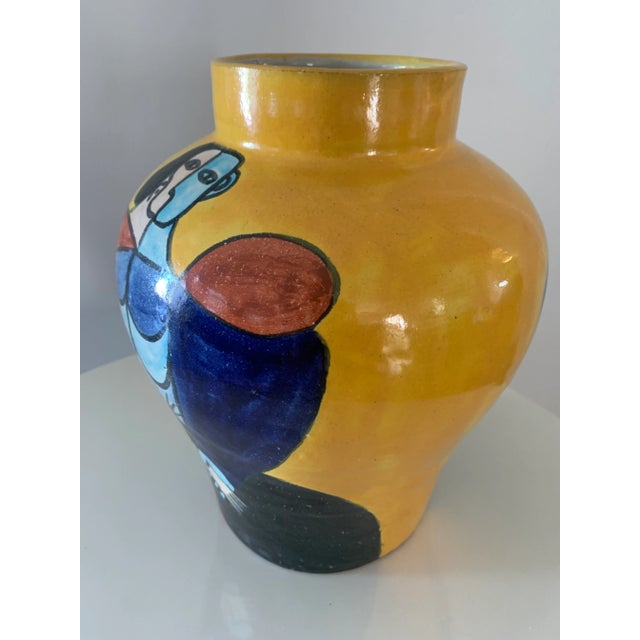 Mid 20th Century Vintage Mexican Talavera Abstract Art Vase For Sale - Image 5 of 13