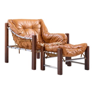 Jean Gillon for Italma Amazonas Mid Century Lounge Chair and Ottoman For Sale