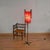 Black Italian Floor Lamp in Metal, Rattan, Brass and Red Acrylic attributed to Dal Vera, 1950s For Sale - Image 8 of 17
