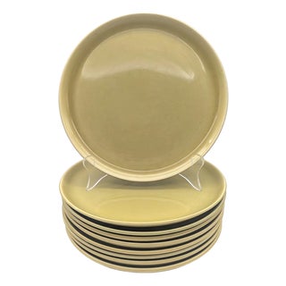 Mid 20th Century Steubenville "American Classic Chartreuse" Dinner Plates by Russell Wright, Set of 9 For Sale