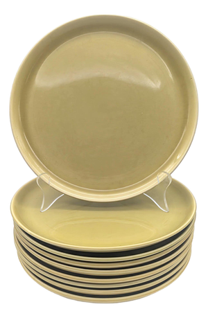 Mid 20th Century Steubenville "American Classic Chartreuse" Dinner Plates by Russell Wright, Set of 9