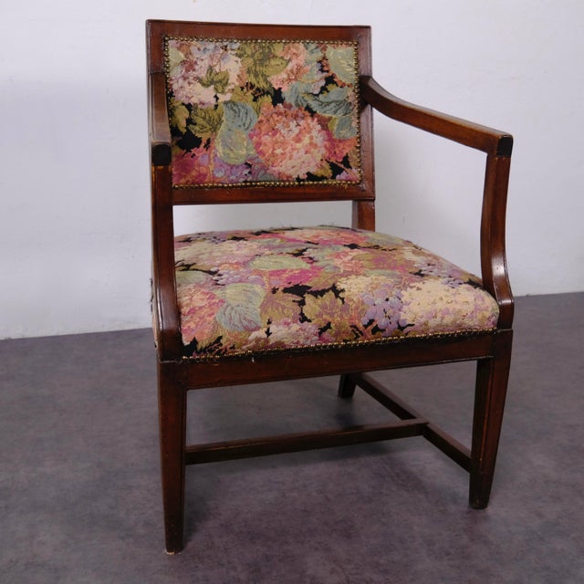 Late 19th Century Wooden and Fabric Armchair with Cushion For Sale - Image 10 of 18