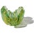 Mid 20th Century Vintage Murano Barovier Toso Green Control Bubbles Gold Flecks Italian Art Glass Flower Form Bowl Ashtray For Sale - Image 5 of 6