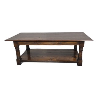 Oak Plank Coffee Table, 1920 For Sale