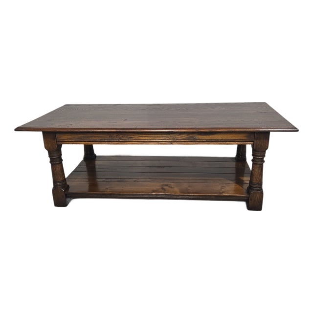 Oak Plank Coffee Table, 1920 For Sale