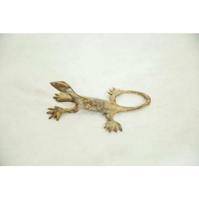 :: Vintage handmade African Medium Bronze Gecko. Circa mid 20th century and possibly older, this piece has such incredible...
