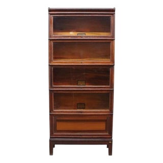 Globe Wernicke Arts & Crafts Mission Oak 5 Stack Barrister Bookcase C1920 For Sale