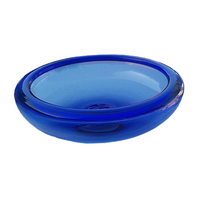 Large Mid-Century Royalblau Holmegaard Provence Bowl by Per Lütken for Royal Copenhagen For Sale