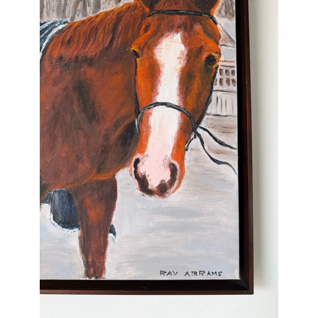 Brown Ray Abrams Horse Portrait Impressionist Oil on Canvas Painting – Framed For Sale - Image 8 of 11
